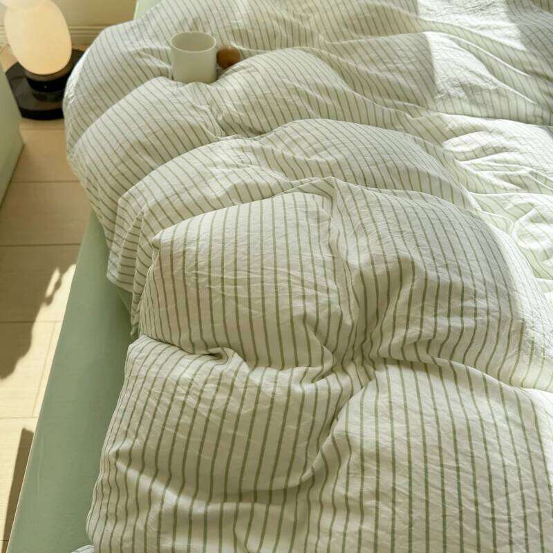 2025 New Stripe Series Quilt Cover Skin Friendly 4-piece Bedding Set Pillow Case with Bed Sheet Four General 150x200 200x230 Y260124