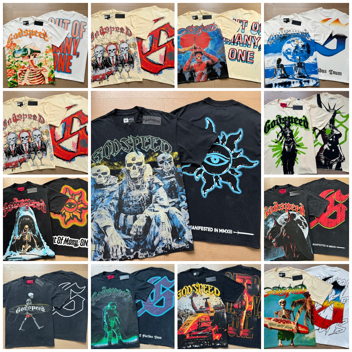 God Speed Shirt designer t shirt Mens Shirt Graphic Tee Classical Hipster Fabric Street Graffiti Letter Foil Print Vintage Washed Black T Shirts