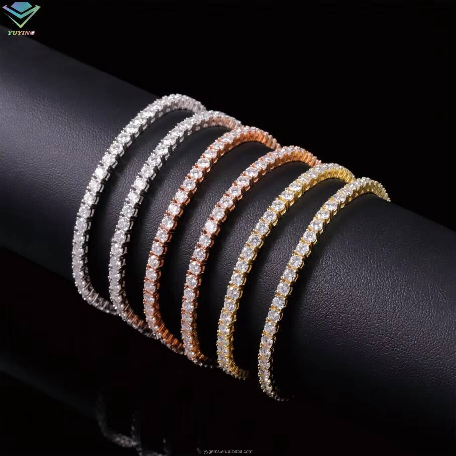 Real 10K Gold CVD Lab Diamond 2-3mm Wide Tennis Chain With GRC Certificate for Women/mans Fine Jewelry Necklace/bracelet