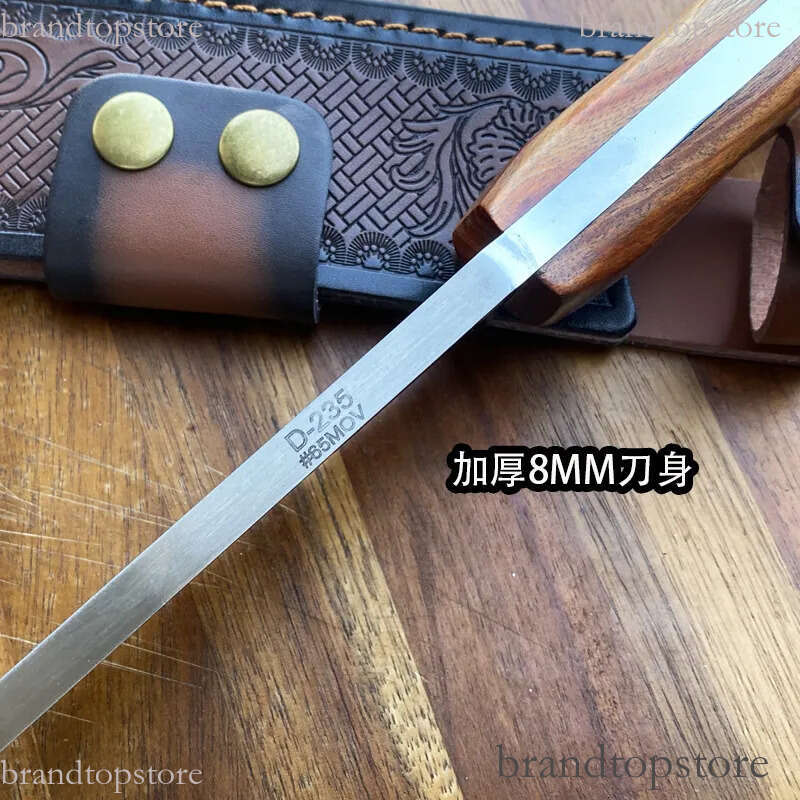Outdoor woodcutting with an integrated keel, thickened blade body, 8MM folding knife knife high hardness, straight open-path survival knife, bone-cutt - view 4