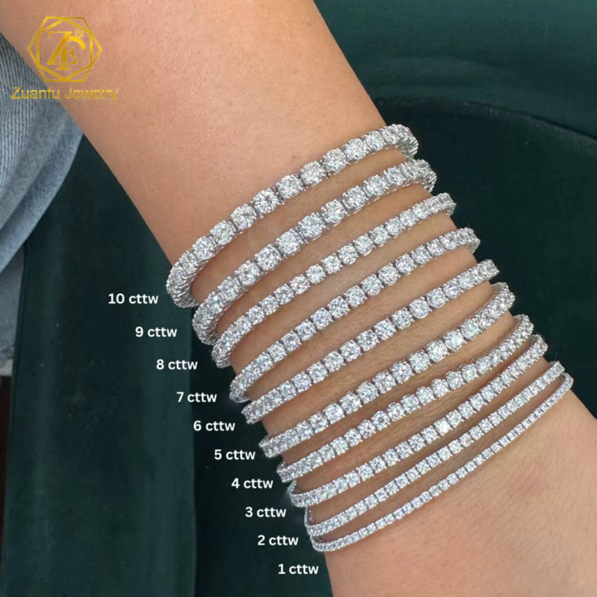 IGI Certified Tennis Bracelet Lab Grown Diamond 10K 14K Solid Gold 2mm-5mm VVS-VS Lab Grown Diamond Tennis Chain for Gift Party