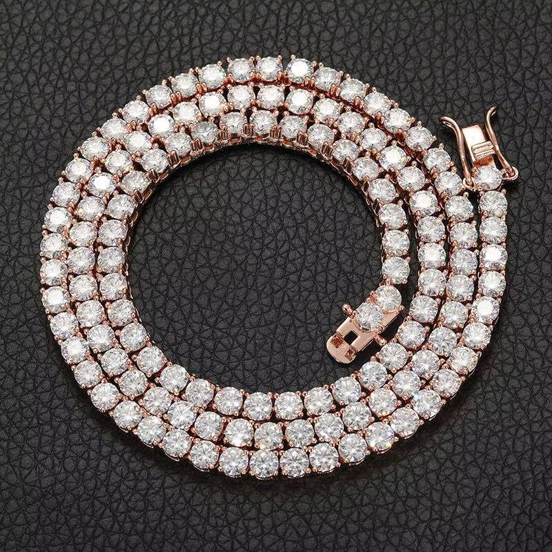 Wholesale 14K/18K Solid Gold Lab Grown Diamond Tennis Chain Necklace Luxury Jewelry
