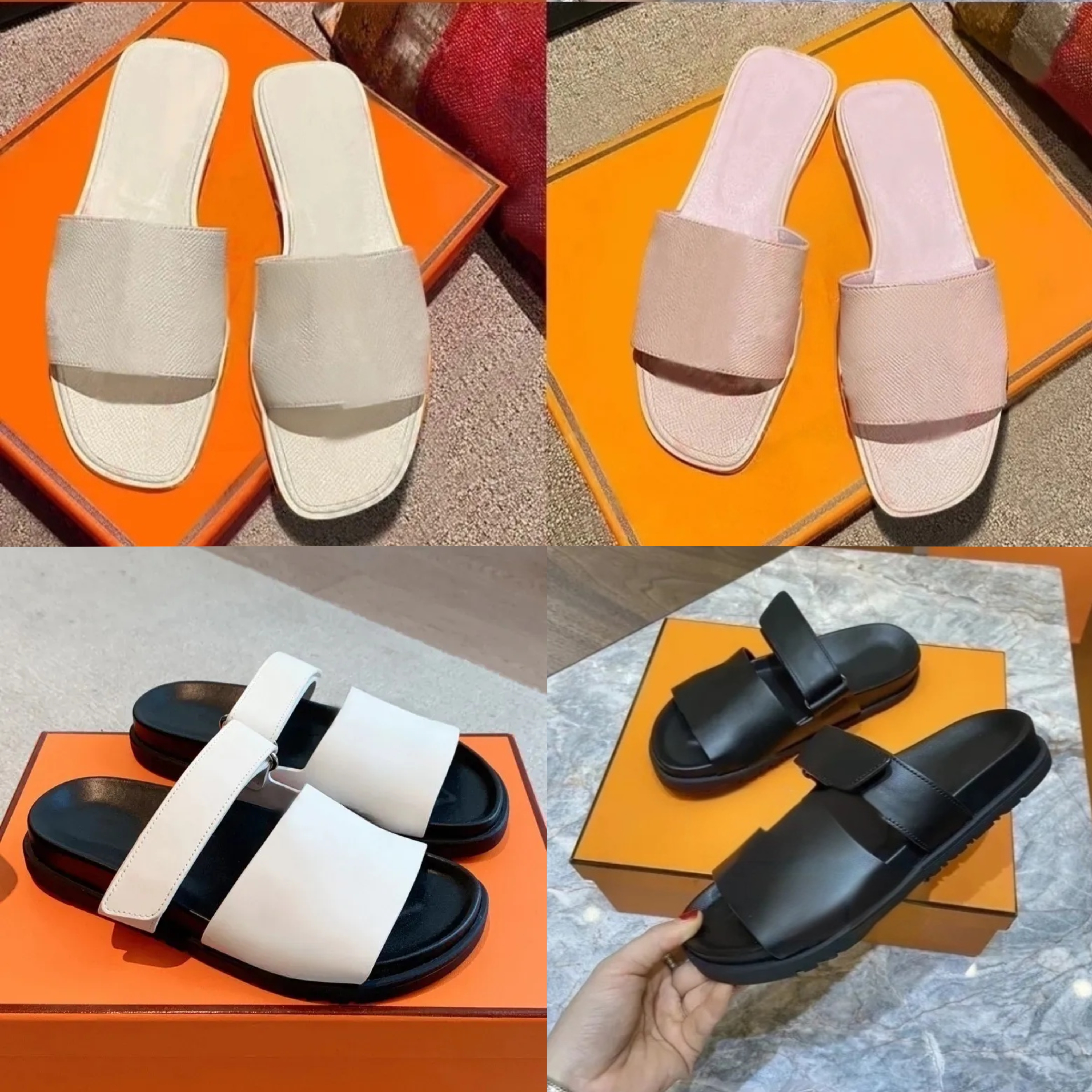 Slippers womens Designer Sandals Women Platform Sandals mens Slides Flip Flops Flat Slipper Leather Classic Womens Outside Sliders High Quality