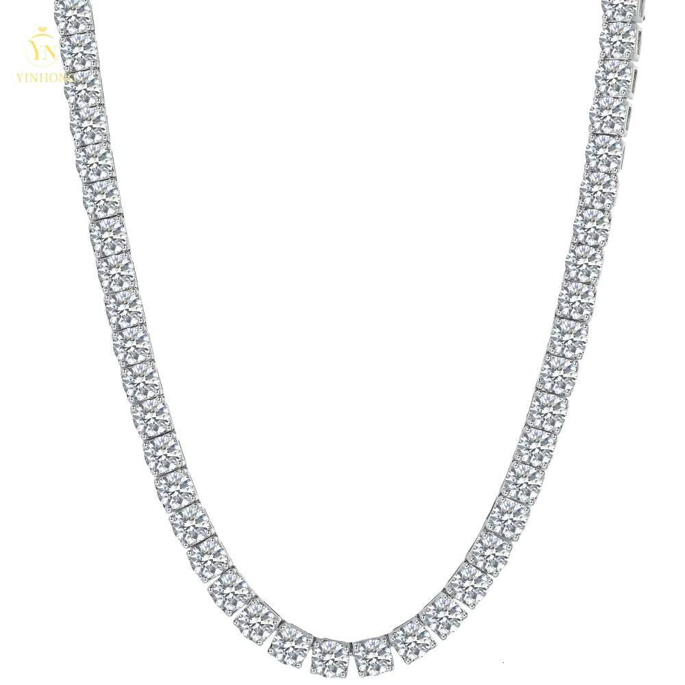 USA Hot Selling 3mm-8mm Pass Diamond Tester Customize 925 Silver Moissanite Tennis Necklace Tennis Chain Moissanite Fine Jewelry