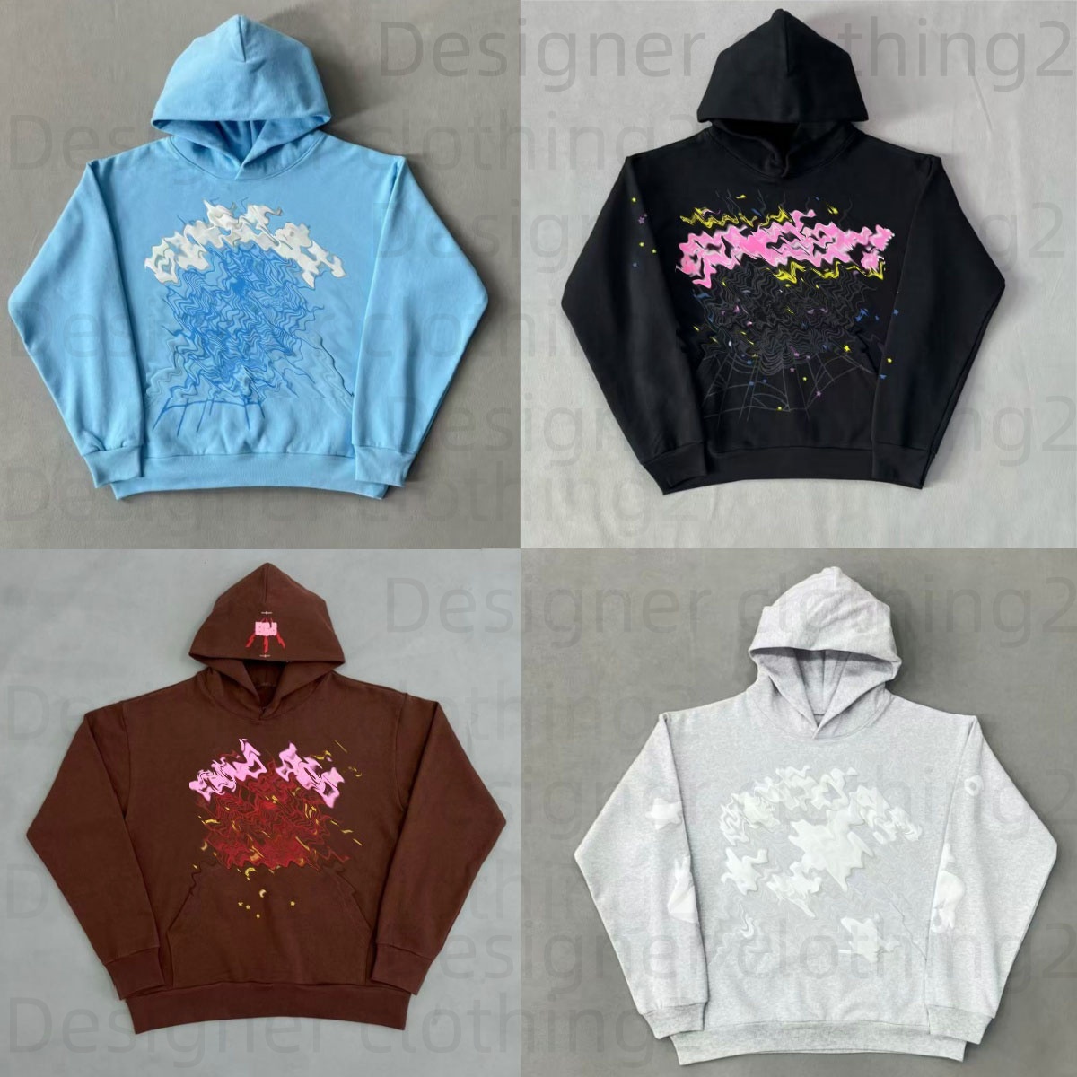 spider Y2K Fashion Hip Hoodie Print Hoodie, Street Style Loose Fit Sweatshirt, A Must-Have For Couples