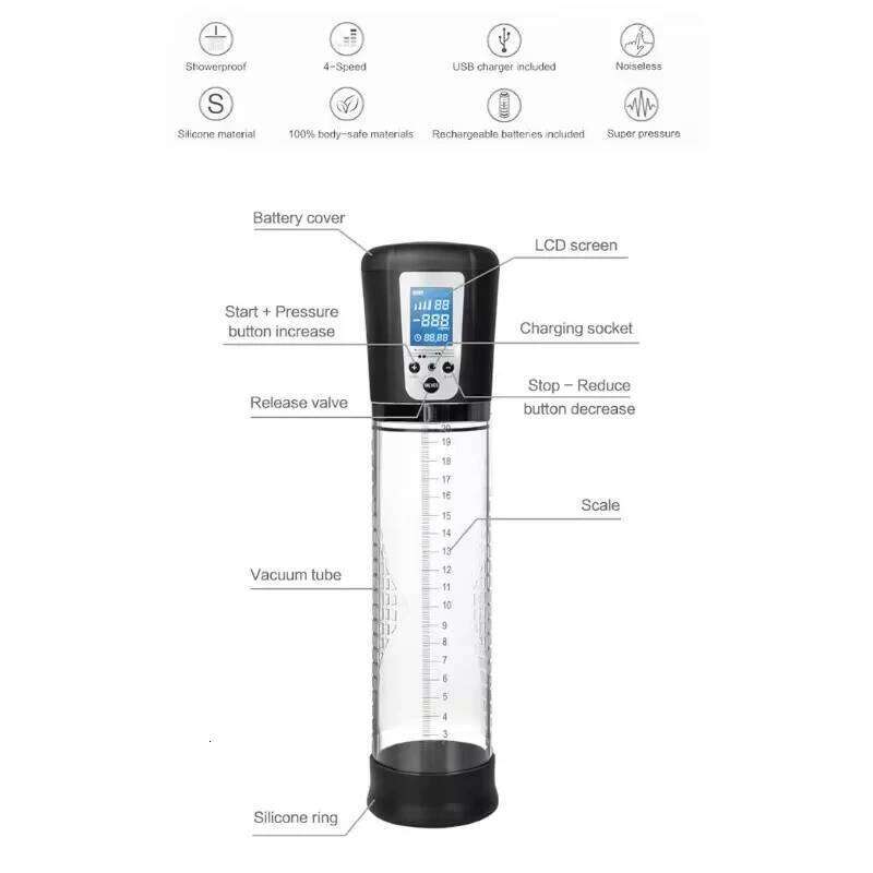 Electric Pump Enlargement Vacuum Penis Extender Sexy Man Toy Increase Length Enlarger Male Masturbator Adult supplie 26L0126