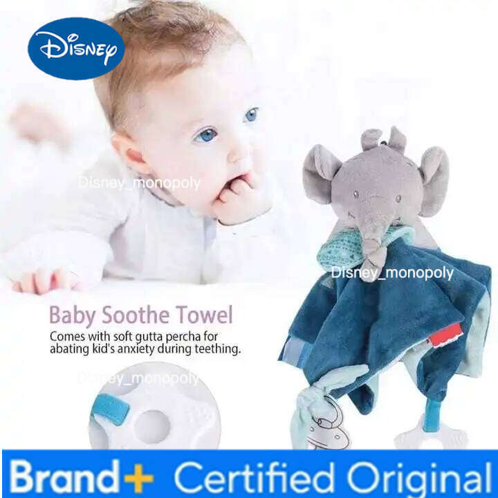 Disney Towels Newborn Baby Comforter Soothe Appease Animal Rabbit Plush Dolls Soft Security Rattles Bed Bell Saliva Towel H260126