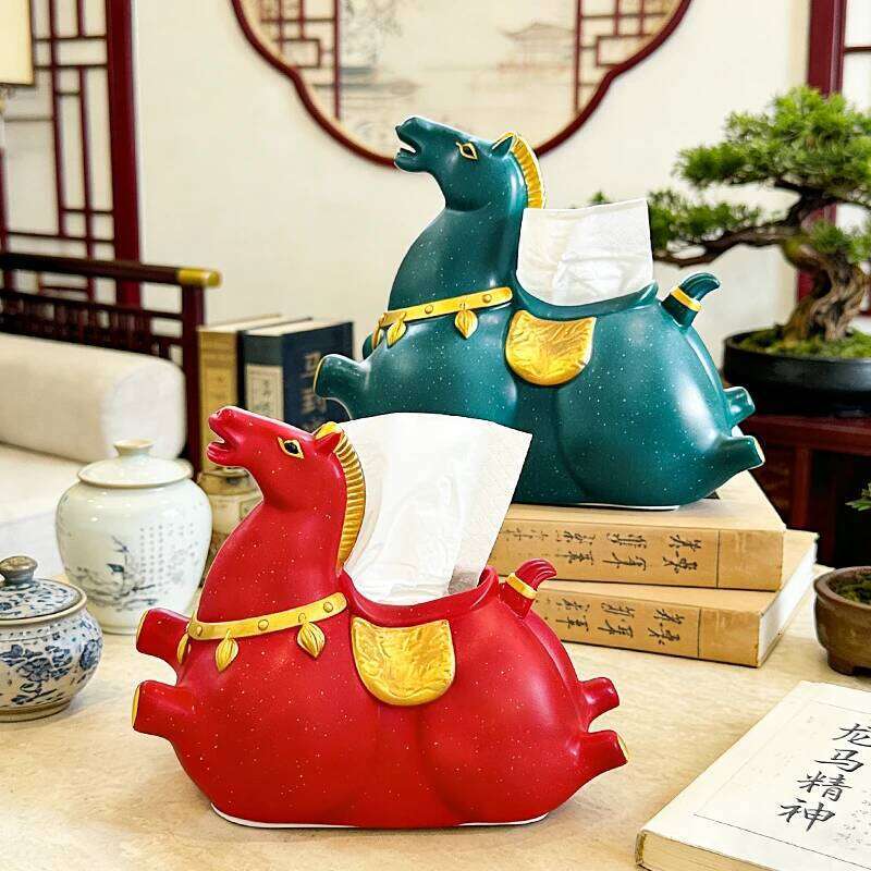 Miniso Cute Horse Home Living Room Decoration Ornament Tissue Box Kitchen And Bathroom Storage Supplies Gift