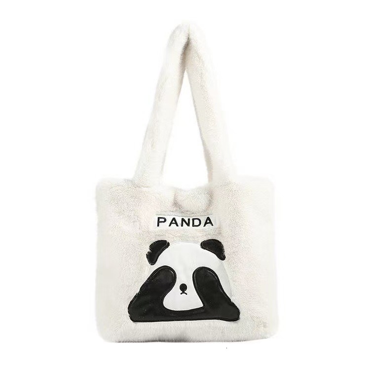 Cross-Border New Plush Fresh Sweet Cute Panda Handbag Daily Large Capacity Shoulder Bag