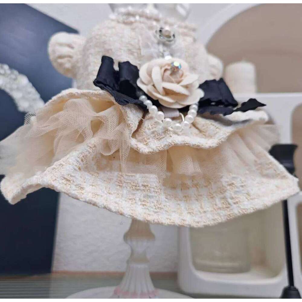 Classic Camellia Design Elegant Pet Dress For Ladylike And Noble Style Puppy Small Dogs' Clothing