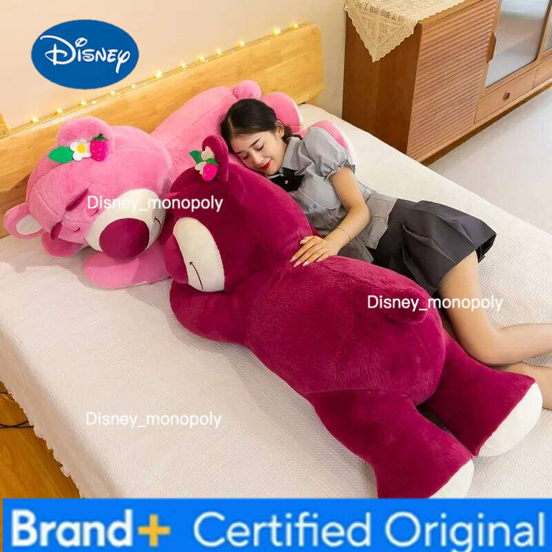 Disney New Kawaii Toy Story Lotso Bear Strawberry Sofa Plush Pillow Stuffed Toys Children Girls Friends Festivals Birthday Gift H260126