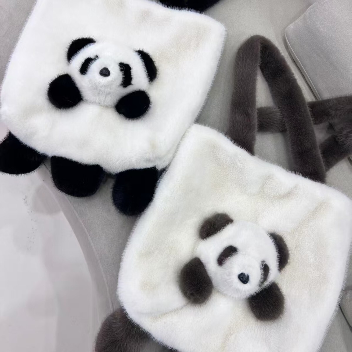 2025 New Creative Cartoon Panda Shoulder Bag Exquisite Cute Plush Toy Large Capacity Casual Handbag
