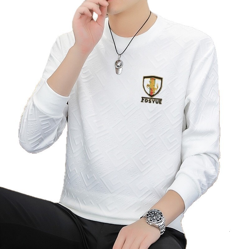 Designer Clothes Source Manufacturer Men's Jacquard Sweatshirt Luxury Long Sleeve Spring And Autumn New Trendy Brand Round Neck High-End Casual S