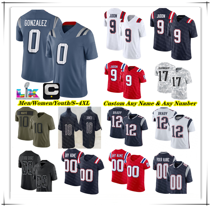 Drake Maye Football Jersey Kayshon Boutte Stefon Diggs Rhamondre Stevenson TreVeyon Henderson Hunter Henry Robert Spillane Marcus Jones Mack Hollins Gonzalez 4XL