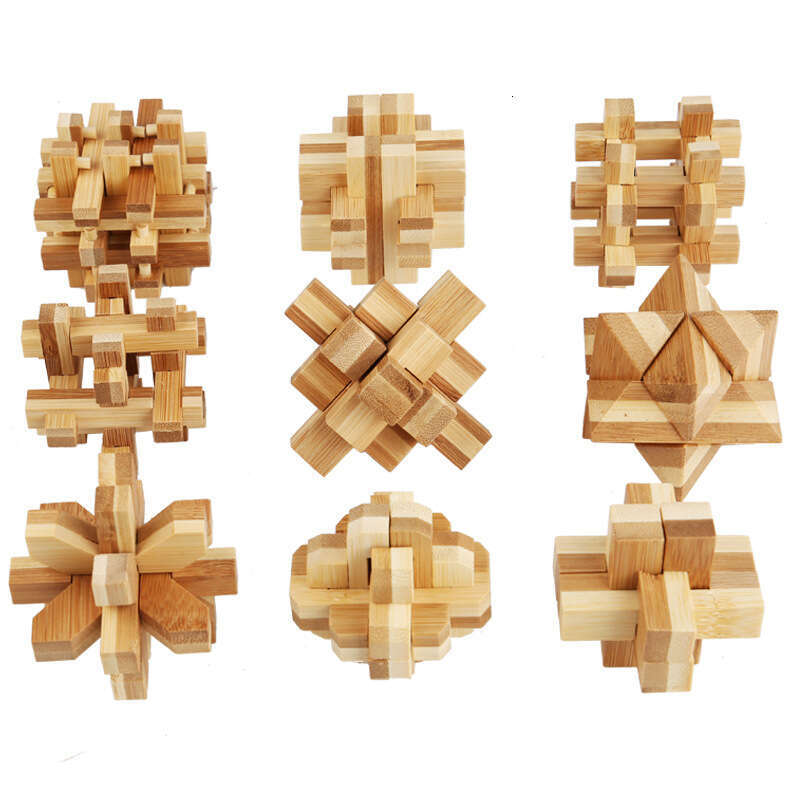Customized Educational Toys Bamboo Kongming Luban Full Set Building Blocks Manual Assembly Heart Lock Stress Relief Artifact