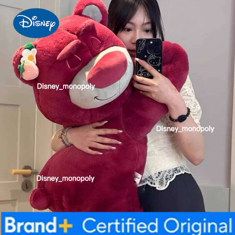 Disney 40/50/70/90cm Story Lotso Kawaii Bear Strawberry Sofa Plush Pillow Stuffed Toy Children Girls Festivals Birthday Gift H260126