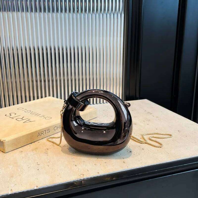 Fashion Crescent Mini Acrylic Chain Evening for Women, Shoulder and Crossbody Bag XJ260125