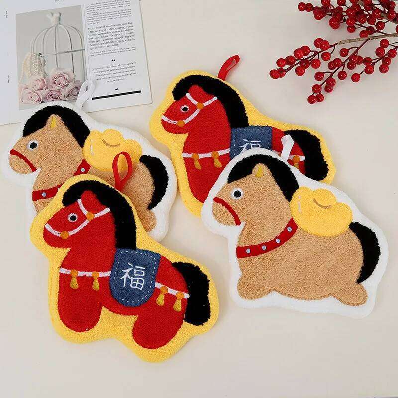 Pet Supplies Dogs Cats Quick Dry Hand Towel Festival Horse Design Holiday Decor Kitchen Bathroom Absorbent Microfiber Cloth for Everyday Outfits Clean