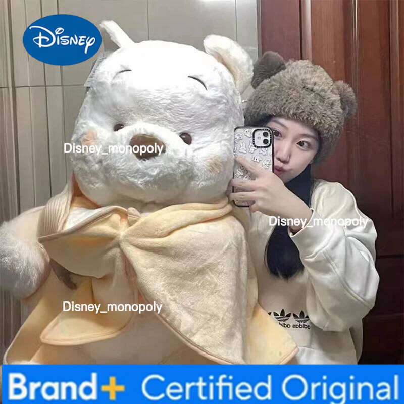 Disney 25CM-70CM Winnie The Pooh Bear Doll Winter Limited Cartoon Plush Toy Cute Anime Kawaii Companion Children's Birthday Gift H260126