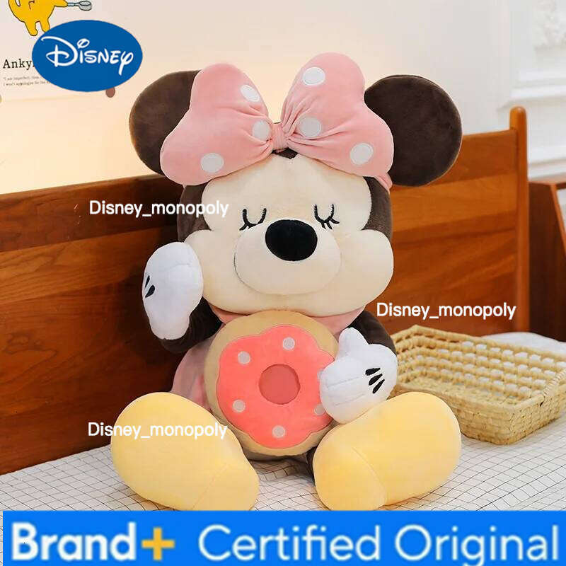 Disney Large Size 80cm New Minnie Mickey Mouse Couples Doughnut Kawaii Movies Stuffed Plush Toy Doll Birthday Girlfriend Girl Xmas Gift H260126