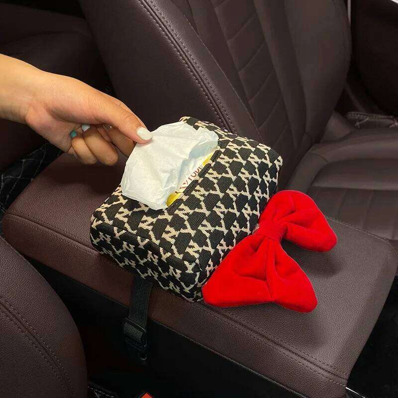 Advanced Sense Thousand Bird Lattice Tissue Female Car Seat Back Armrest Paper Box Interior Decoration Supplies