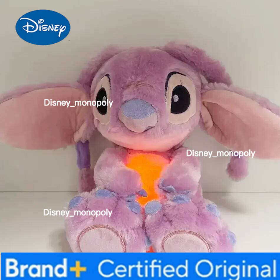 Disney New Big Stitch Breathing Companions Sleeping Plush Doll Boy Girls Soothing Music Luminous sleeping toy Room Ornament H260126