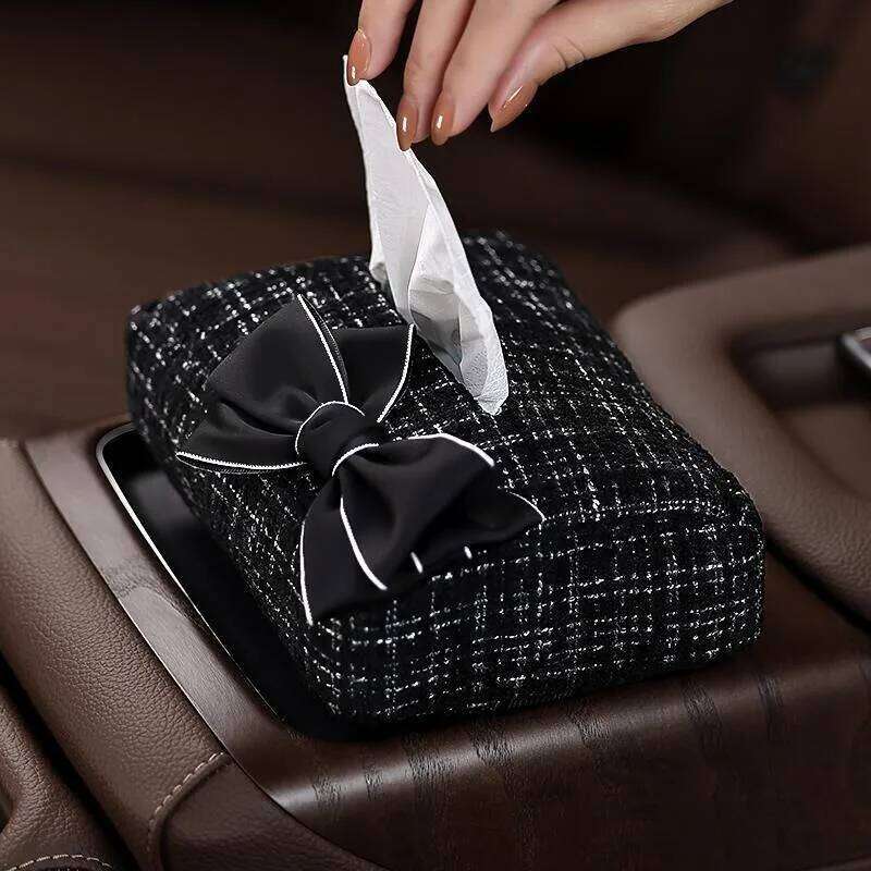 Fragrant Car Pack with Luxury Butterfly Wing - Backrest Simple Hanging Tissue Box, Ideal for Auto Interior