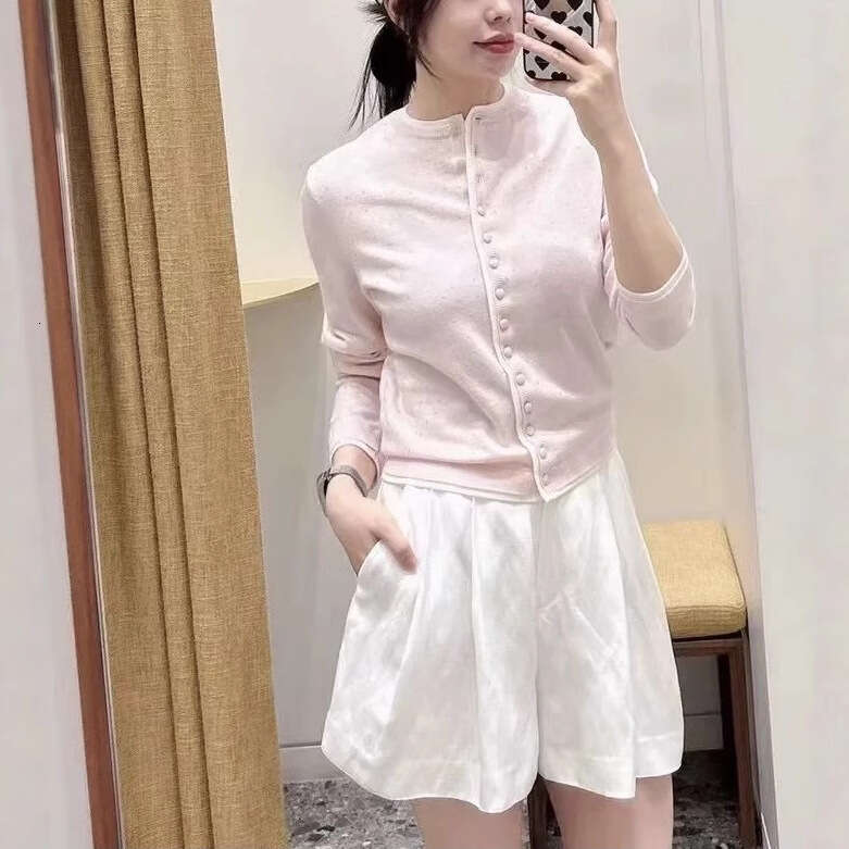 New French elegant and sweet style rhinestone single breasted knitted women's cardigan top for early autumn 2026