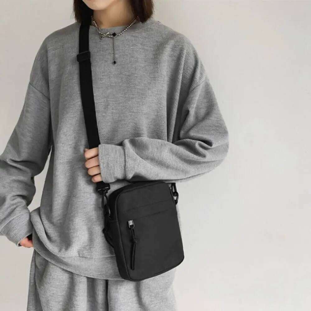 Simple Solid Color Crossbody Canvas Adjustable Shoulder Bag with Zipper Messenger Bags Women XJ260125