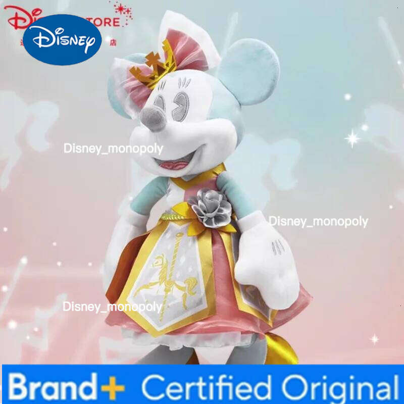 Disney Original Mouse Plush Dolls Minnie Mickey Collection Stuffed Plushie Anime Cartoon Badge Headband Toys Gift H260126