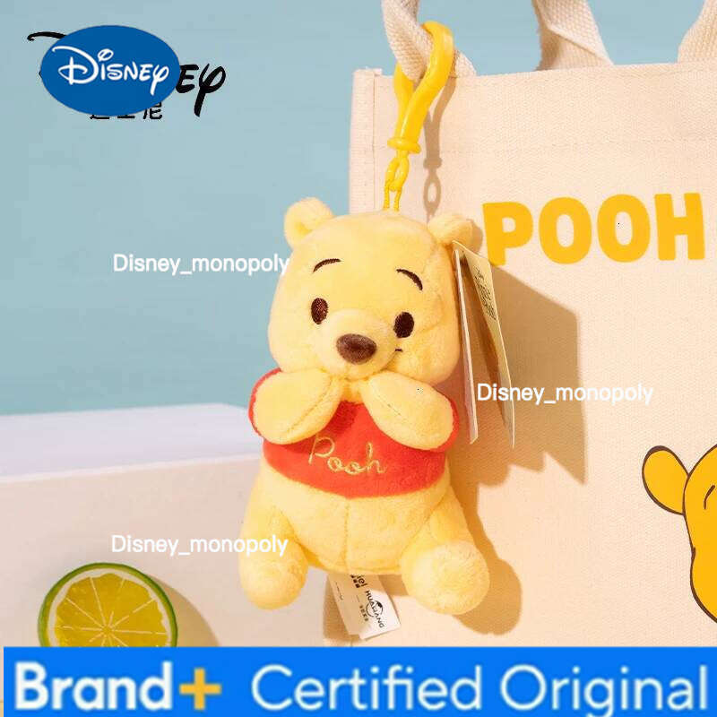 Disney Winnie the Pooh piglet Plush Anime Cartoon & Cute Doll keyring Children's Toy Backpack Pendant Birthday Present H260126