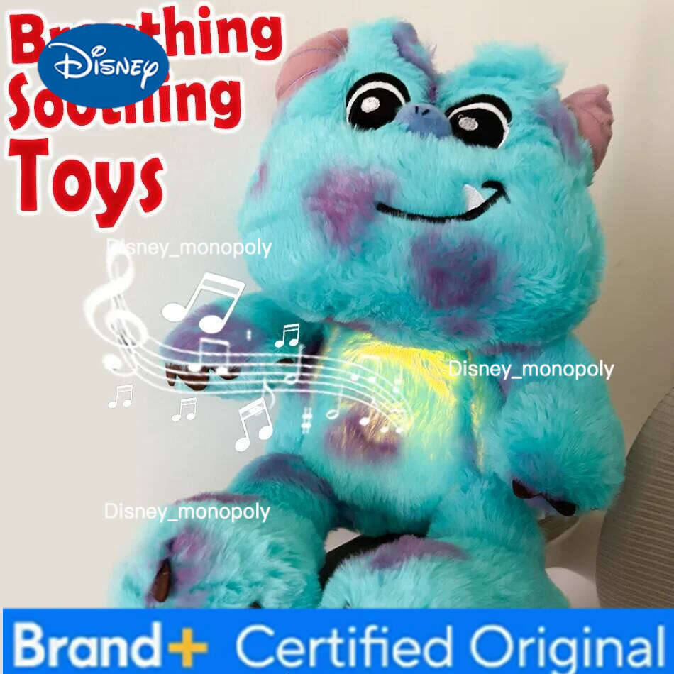 Disney Monster Blue Fury Plush Doll Breath Child Soothes Kawaii Toy Anime Baby Music Light Sleep Toys Kid Gifts Home Decoration H260126