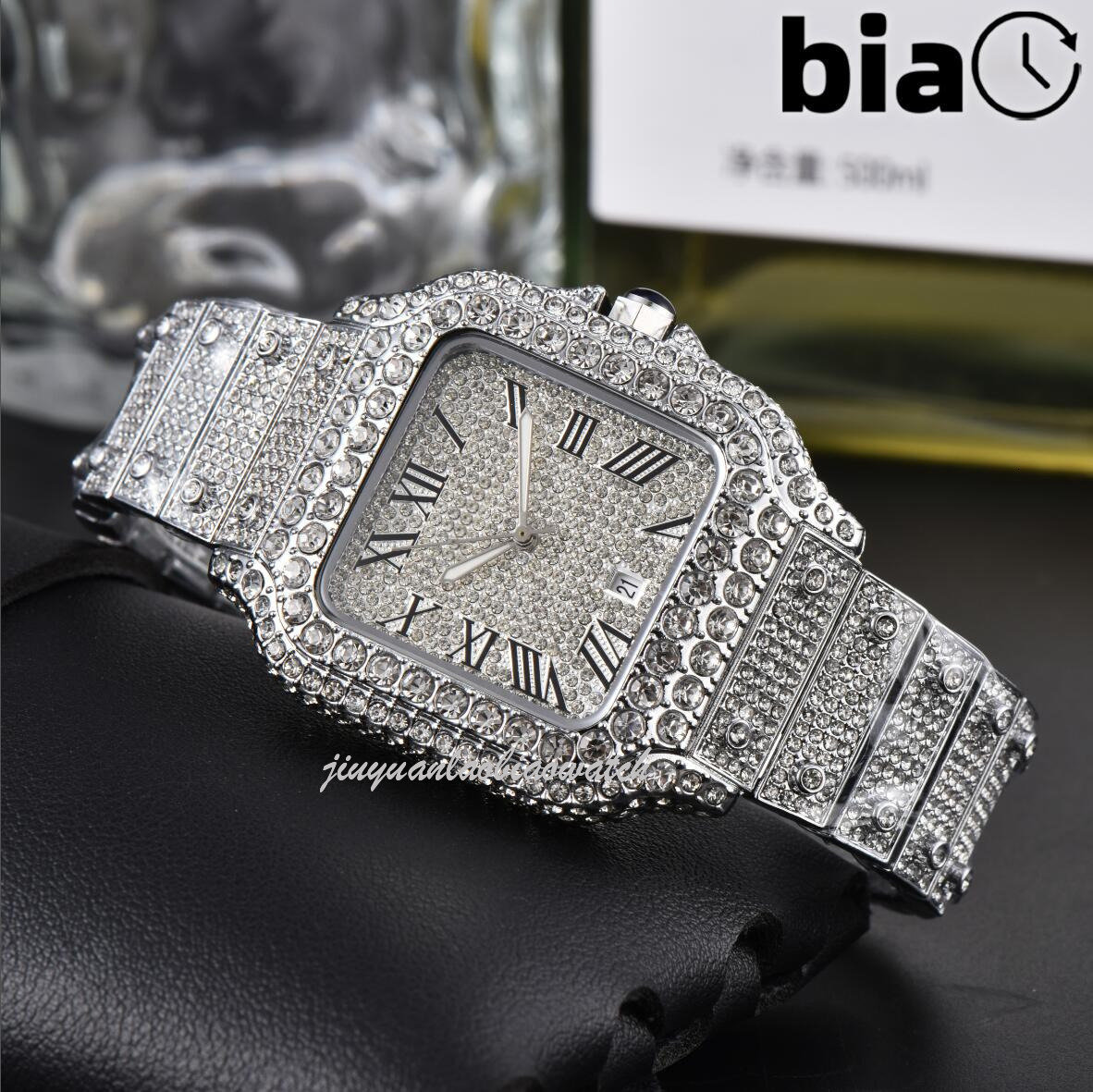 2026 Moissanite watch Diamond Iced Out Designer Mens Watch Quality Quartz Automatic Movement Watches Nightclub-exclusive With Box 79a6