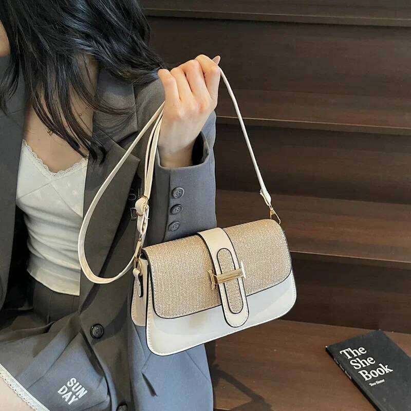 2025 New Women's Square Shoulder Bag - Vintage Texture & Summer Style, Minimalist Crossbody Underarm Bag XJ260125