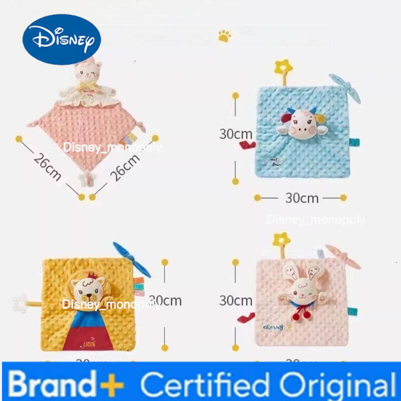 Disney Baby Cotton Muslin Comforter Blanket Soft Newborn Sleeping Dolls Kids Fashion Sleep Toy Soothe Appease Bean Velvet Towel Bibs H260126