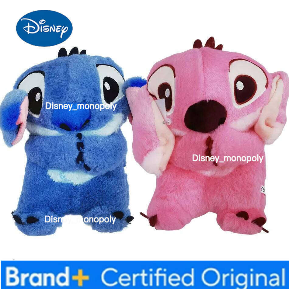 Disney 2026 New Stitch Anime Plush Doll With Lighting Music Airbag Kawaii Appease Toy Baby To Soothe Sleep Peluche For Kids Gift H260126