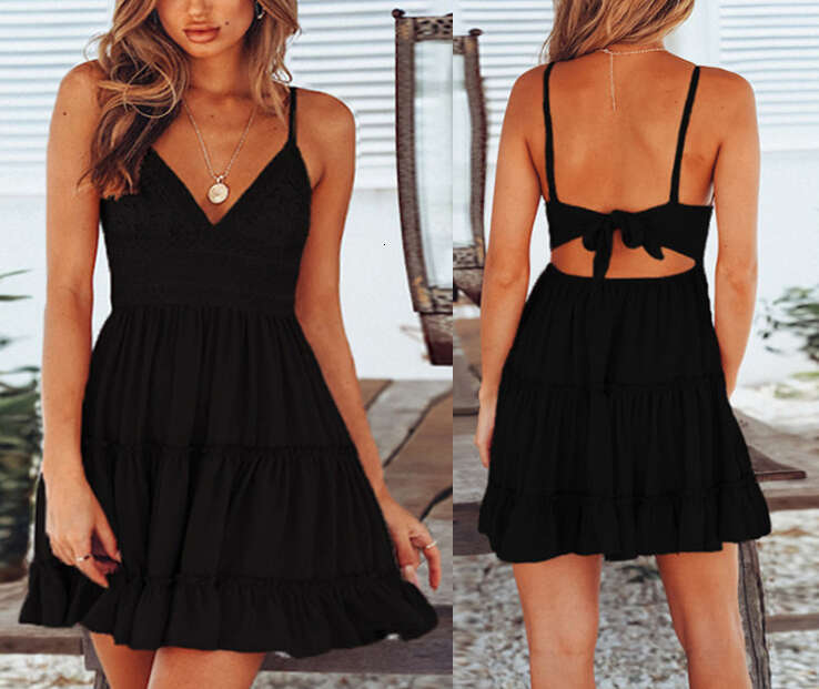 2026 designer European and American style sexy lace ribbon splicing hot selling women's dress