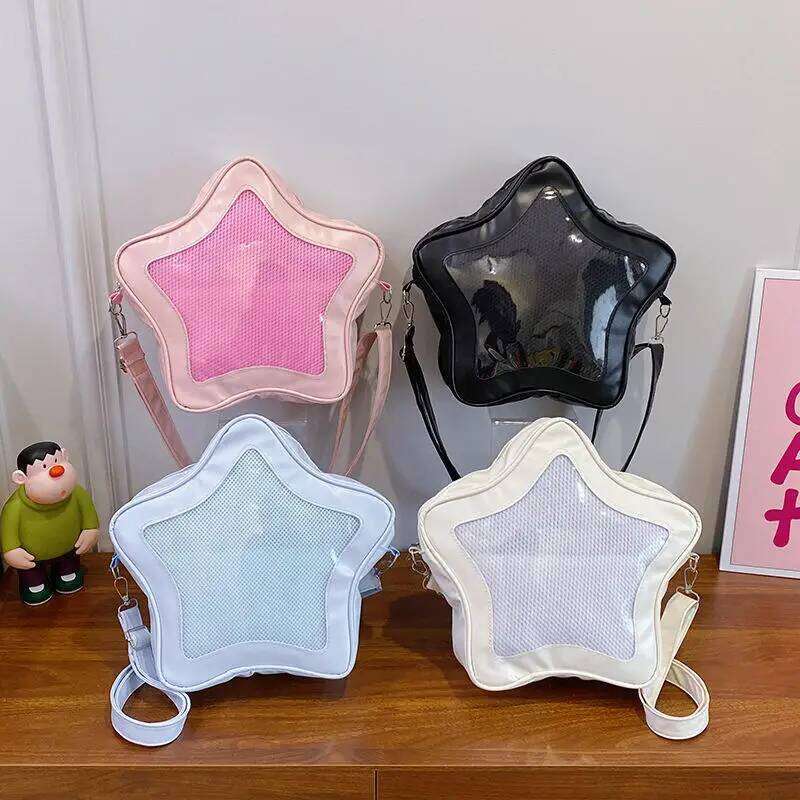 Fashion New bag Korean-style Niche Five-pointed Star Crossbody Large-capacity Transparent Shoulder Cute Exquisite Bag XJ260125