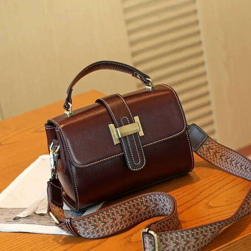 Vintage Women's Crossbody Bags 2025 New Genuine Leather Shoulder Luxury Designer Women Square Bag Cowhide Handbags ML9240 XJ260125