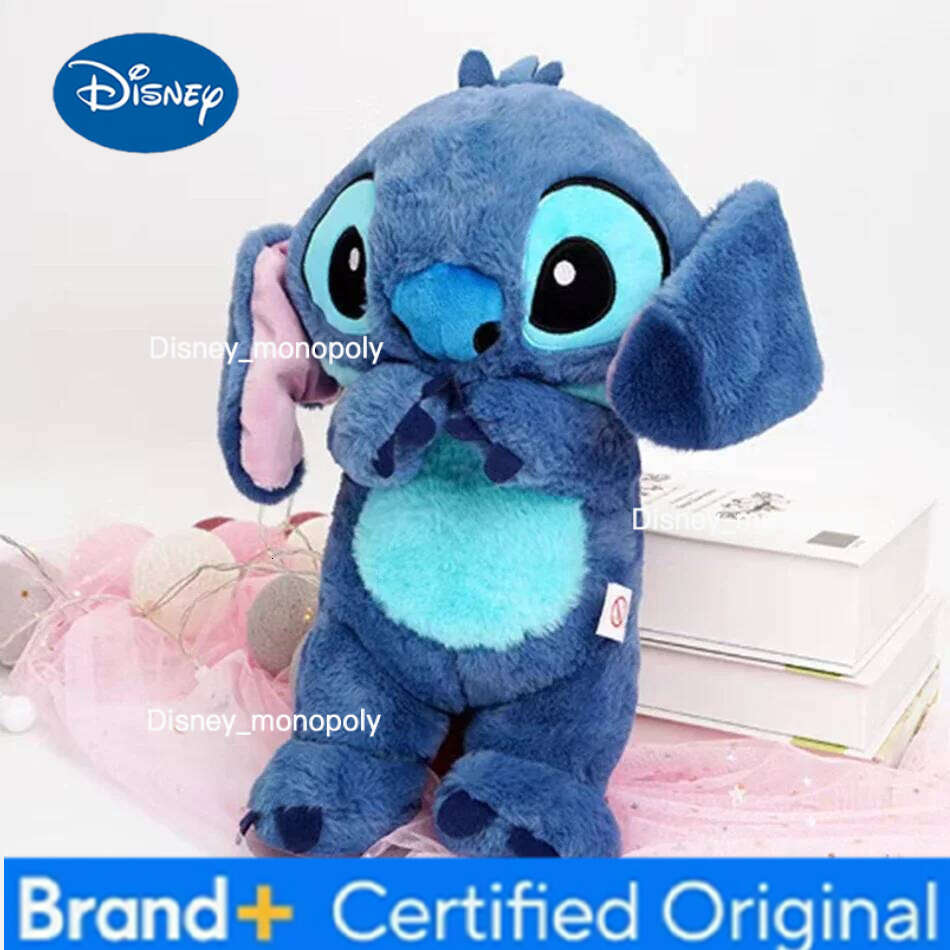 Disney Pink/Blue Stitch Plush Doll - Breathing Light & Music, Cute Anime Soothe Toy for Babies/Kids, Ideal Christmas/Birthday Gift H260126