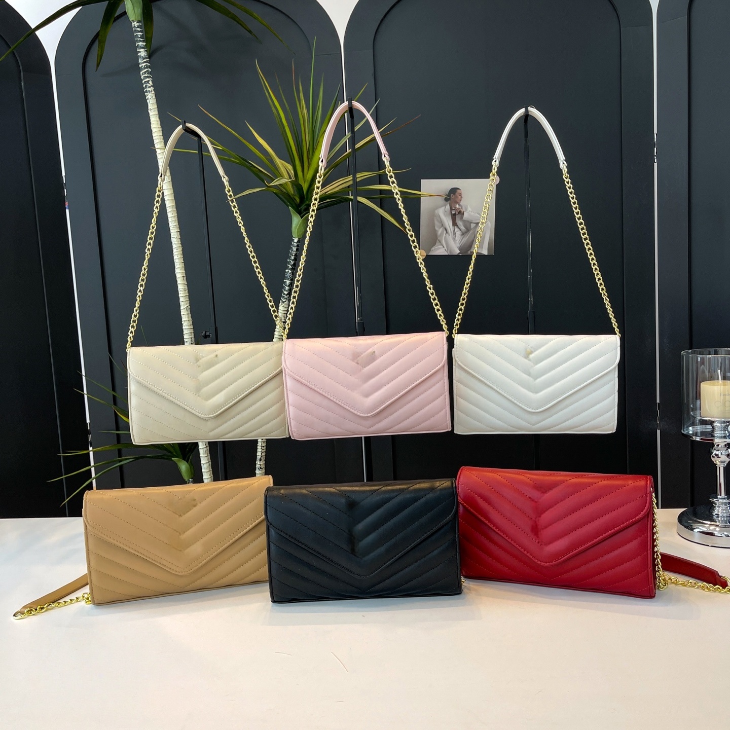 Women Designer bags Fashion women Chain Bag plaid flap caviar shouder handbag gold chain solid color buckle square stripe lady messenger purse Hasp
