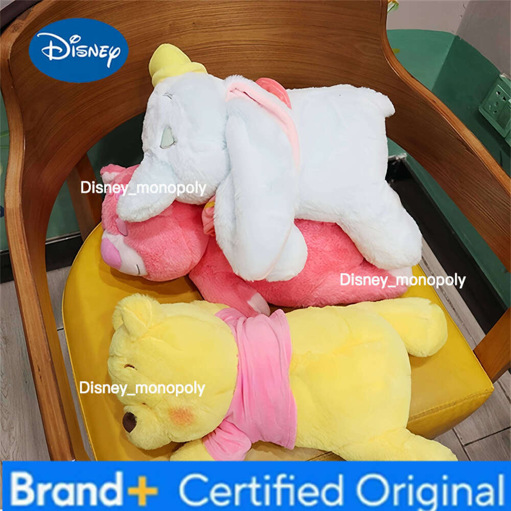 Disney Lovely Sleeping Stitch Dumbo Plush Toy Cute Stuffed Anime Cuddly Plushies Pooh Bear Doll Sofa Bedroom Home Decor Gifts Girl H260126