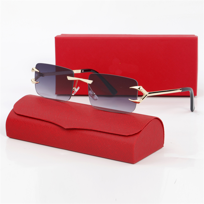 Mens sunglasses women glasses frame classic square Leisure Luxury Rectangular Goggles Multicolor fashion frames sunglass Wholesale Rimless Metal diamond