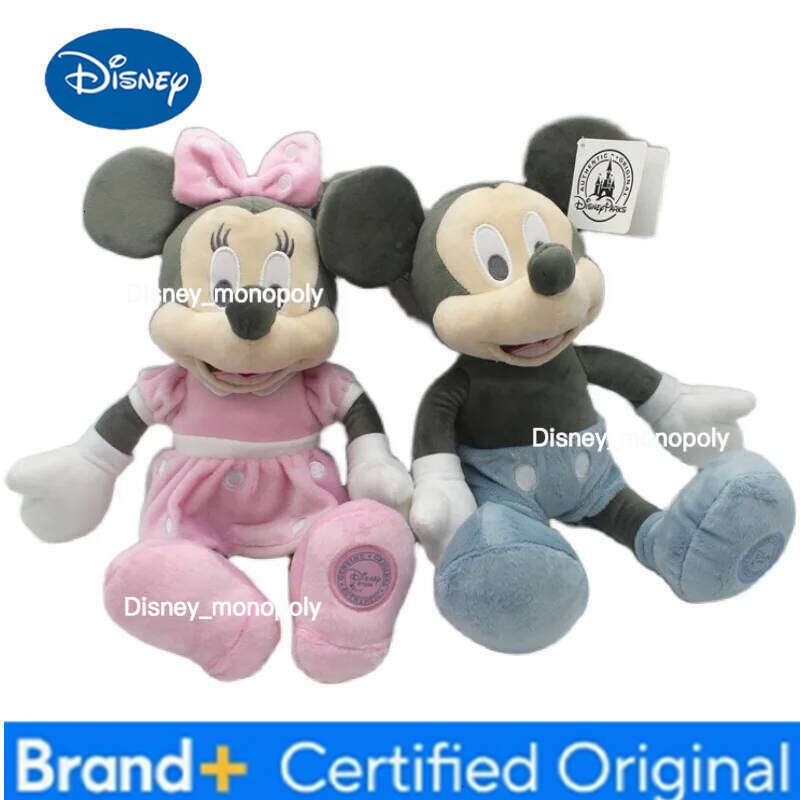 Disney 35cm Classic Retro Mickey And Minnie Mouse Plush Toys Stuffed Soft Doll For Children Birthday Gift H260126