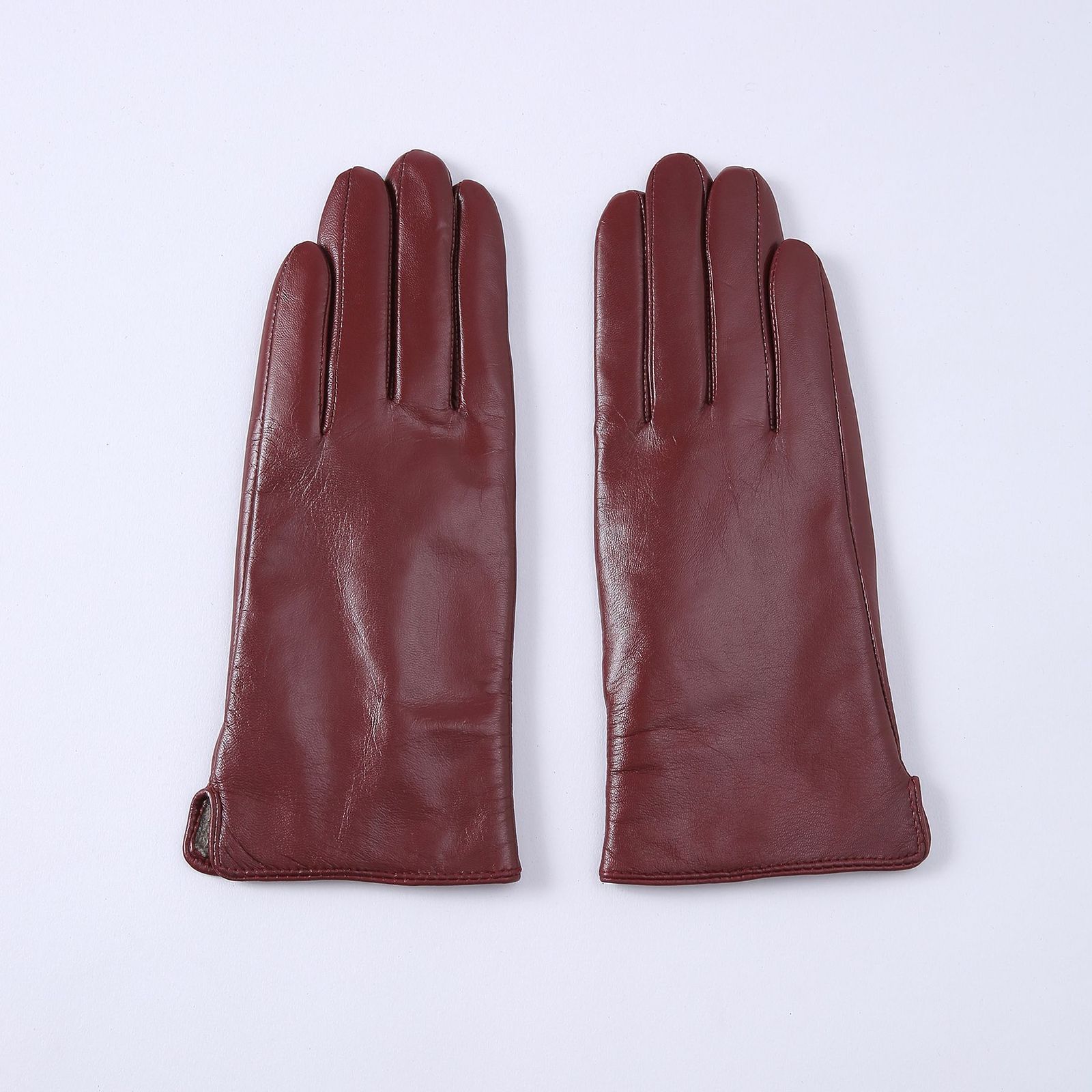 Ladies Sheepskin Gloves Classic Solid Color Versatile Leather Spring Knit Lining Cycling Driving Gloves Autumn 241212