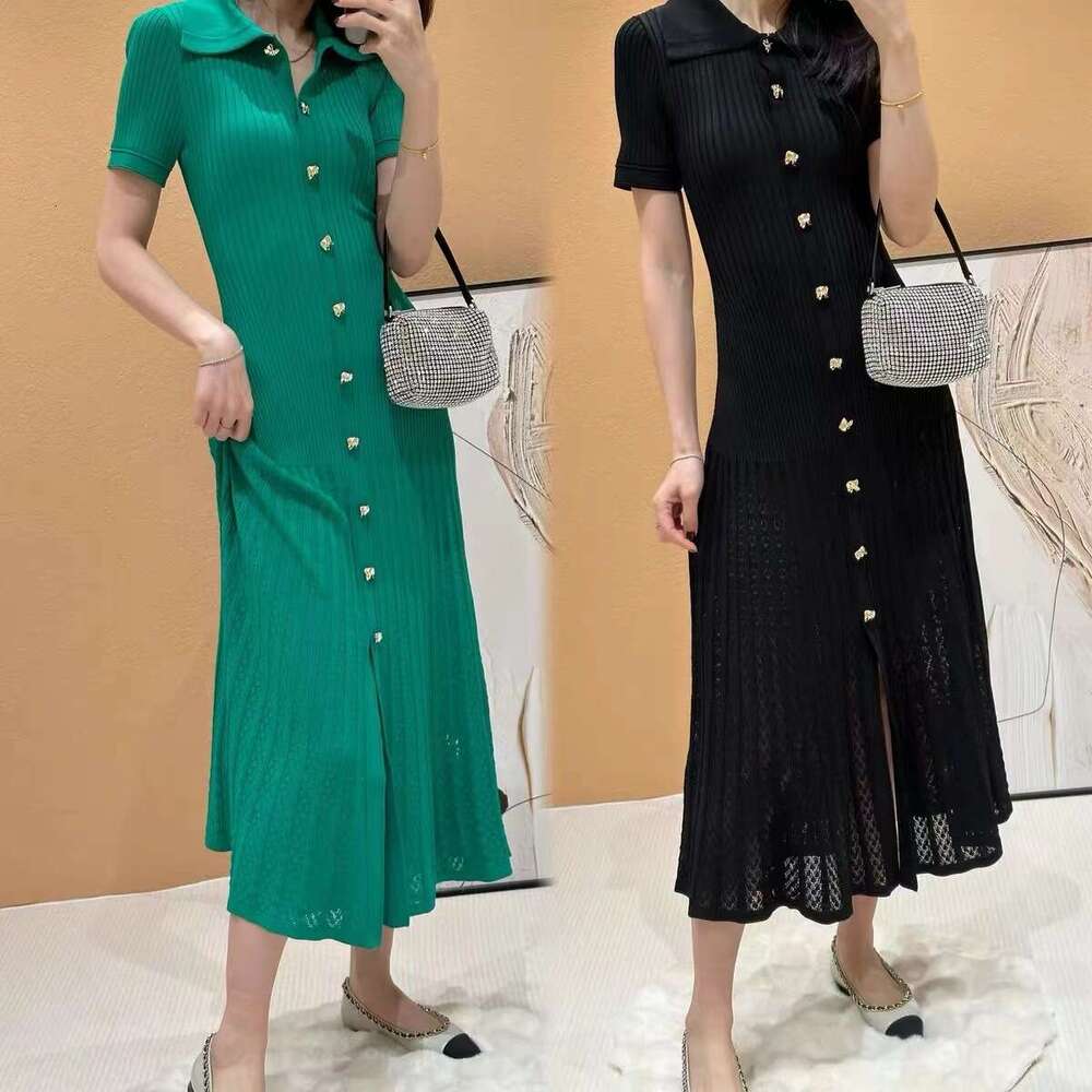 2026 early spring French elegant designer niche single breasted long neck solid color dress for children
