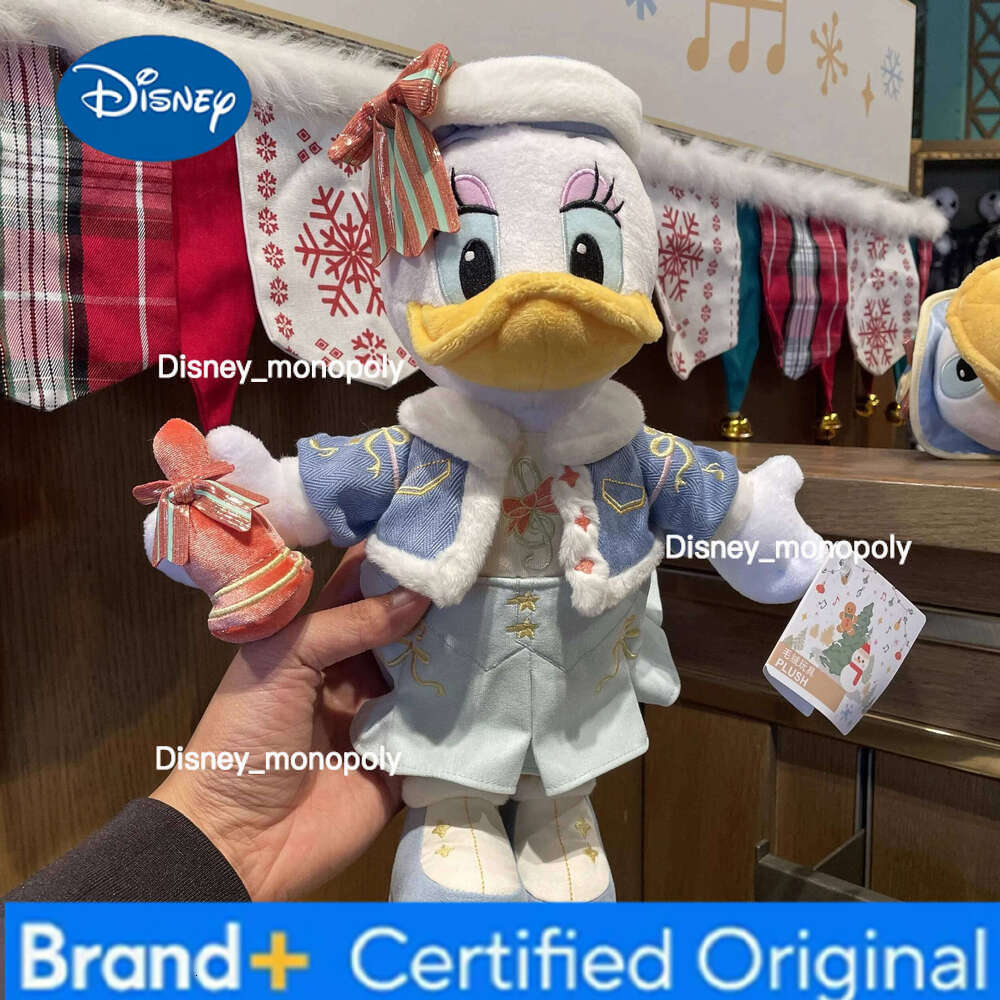 Disney Shanghai land Christmas 2024 Mickey Minnie Mouse, and Donald Duck Plush Toy Keychain Souvenir H260126