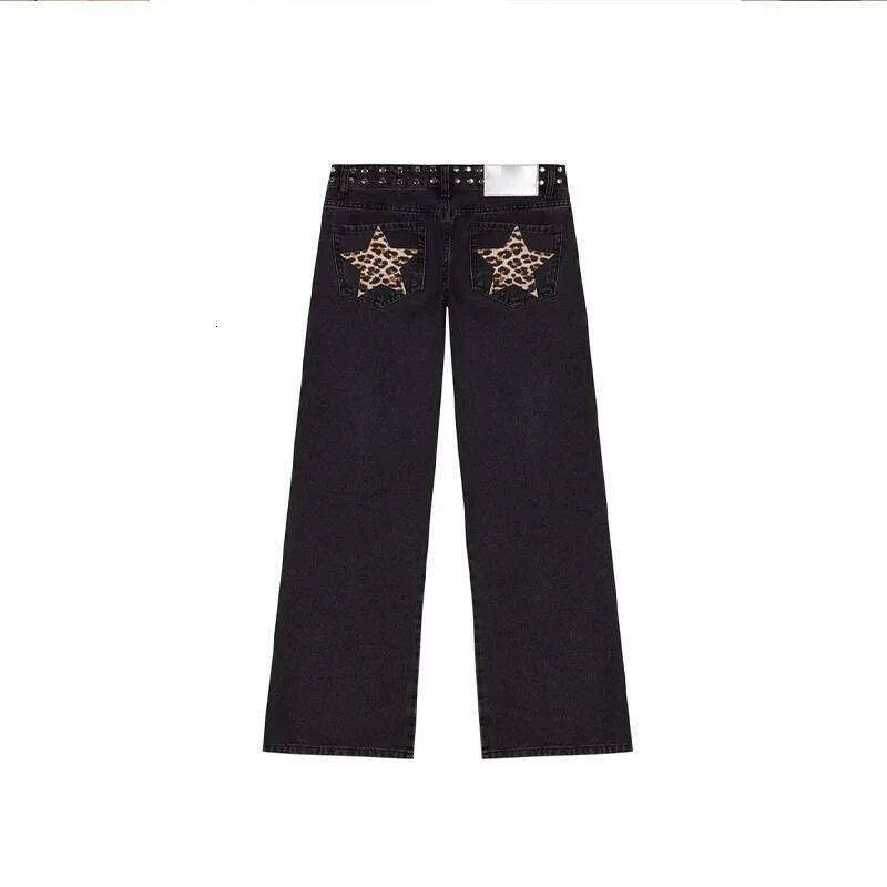 Vintage Splicing High Waited Woman Street Harajuku Hip Hop Baggy Clothing Casual Wide-leg Pants Women Jeans C260126 - view 7