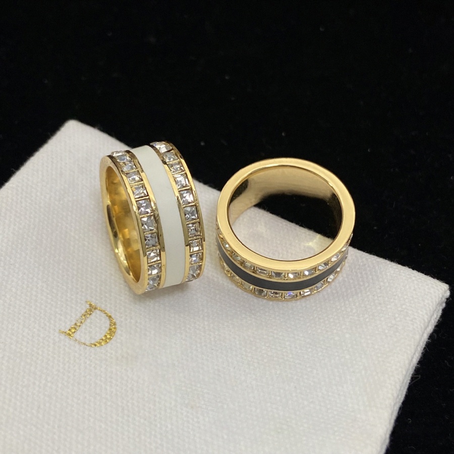 Gold enamel Letter rings 18K designer rings Gold plated fashion trendy women's ring Elegant Band rings Designer Jewelry gift for wedding Top Quality M5ps#