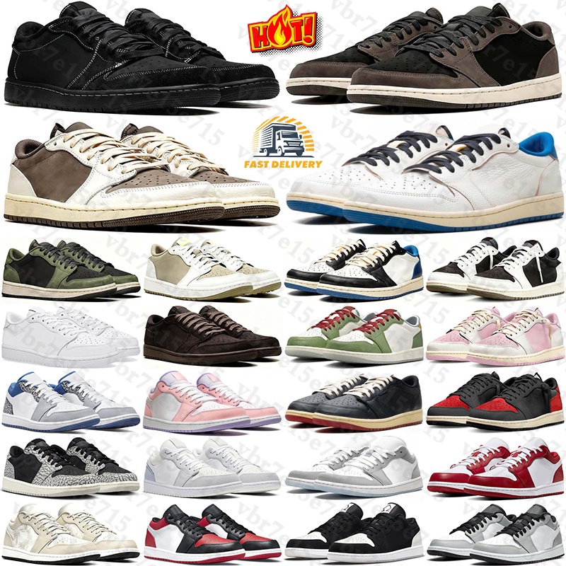 Free Shipping Designer Basketball 1 1s lows Shoes sneakers for travisscot mens womens travi travis Reverse jordanshoes1s Mocha Black Phantom trainers runners